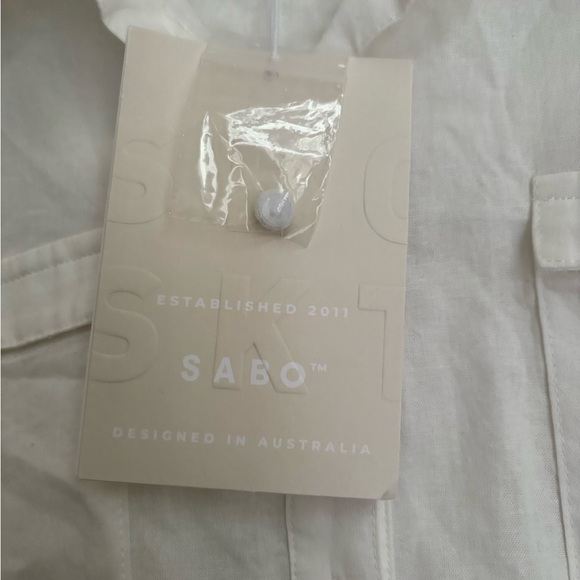 SABO CENA WHITE BUTTON UP TOP size L - Picture 5 of 6